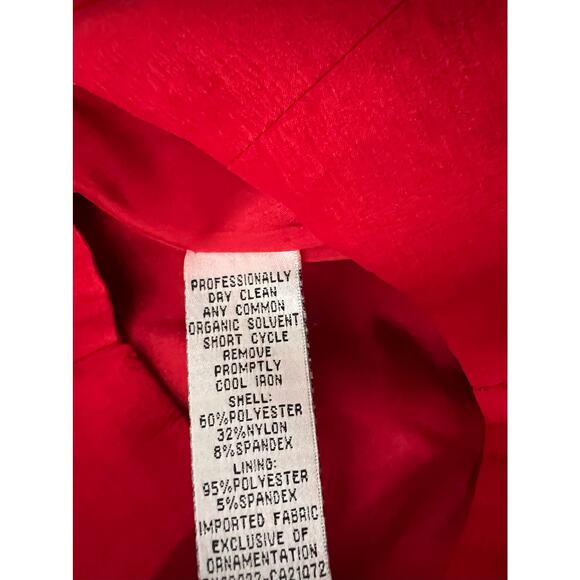 Jessica McClintock Red Mini Cocktail Dress Bodycon Satin 6 Open Back Bandage - Picture 6 of 6